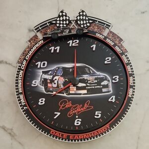 Dale Earnhardt Black Racing Wall Clock
